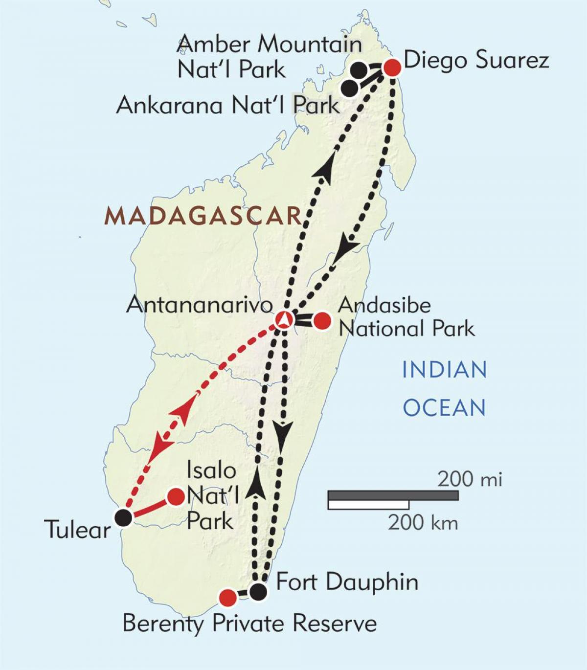 ανταναναρίβο της Μαδαγασκάρης χάρτης