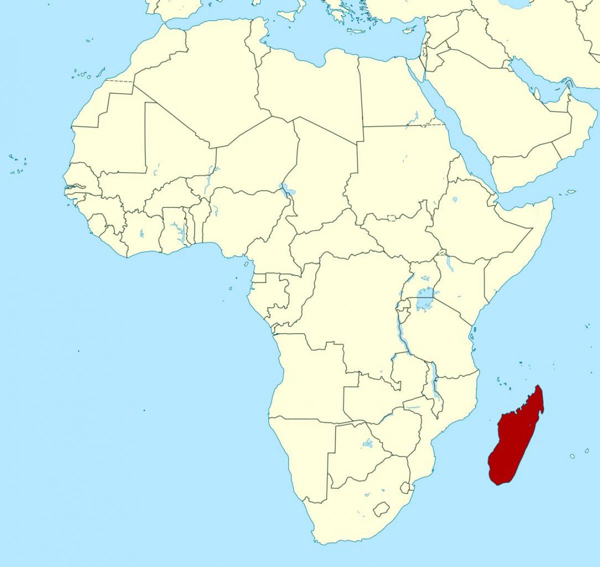 Μαδαγασκάρη στην αφρική χάρτης