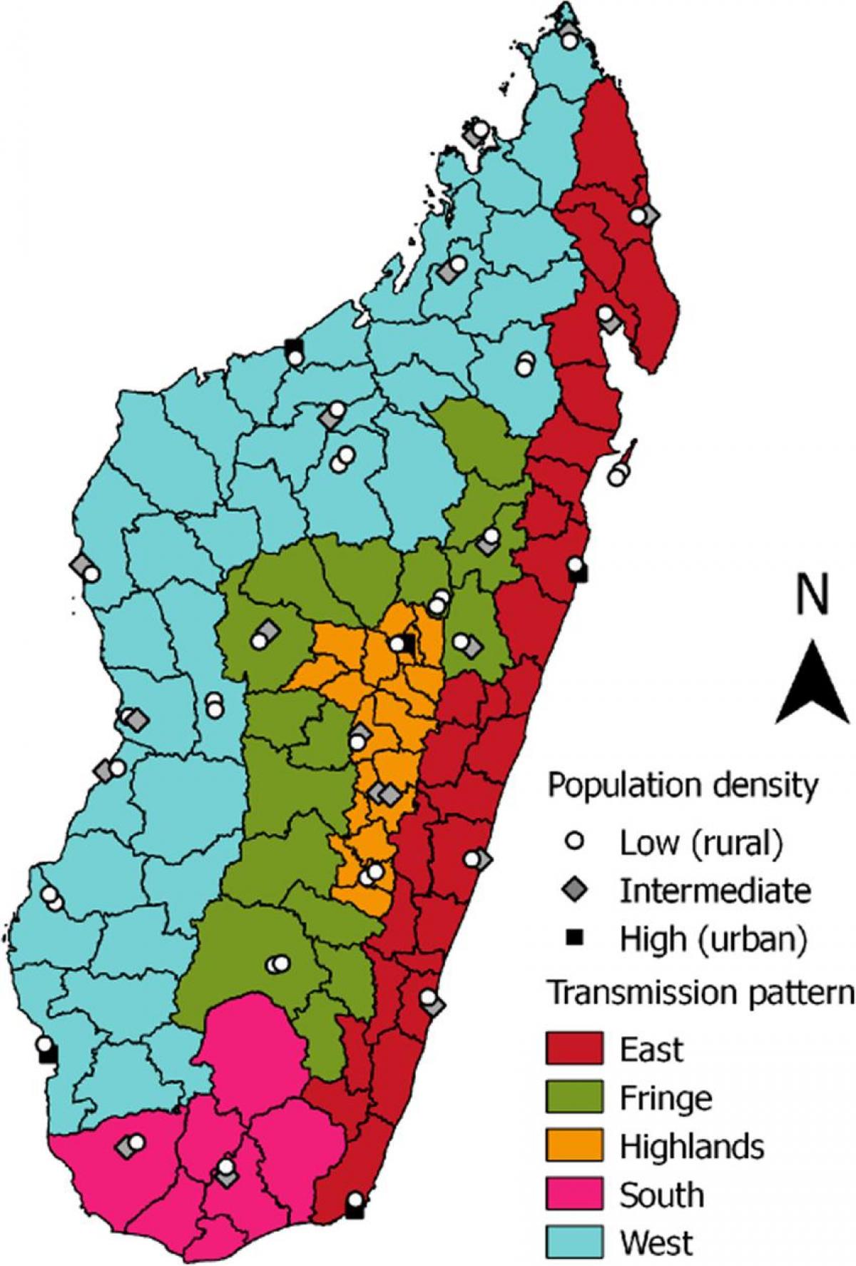 η ελονοσία Μαδαγασκάρη χάρτης