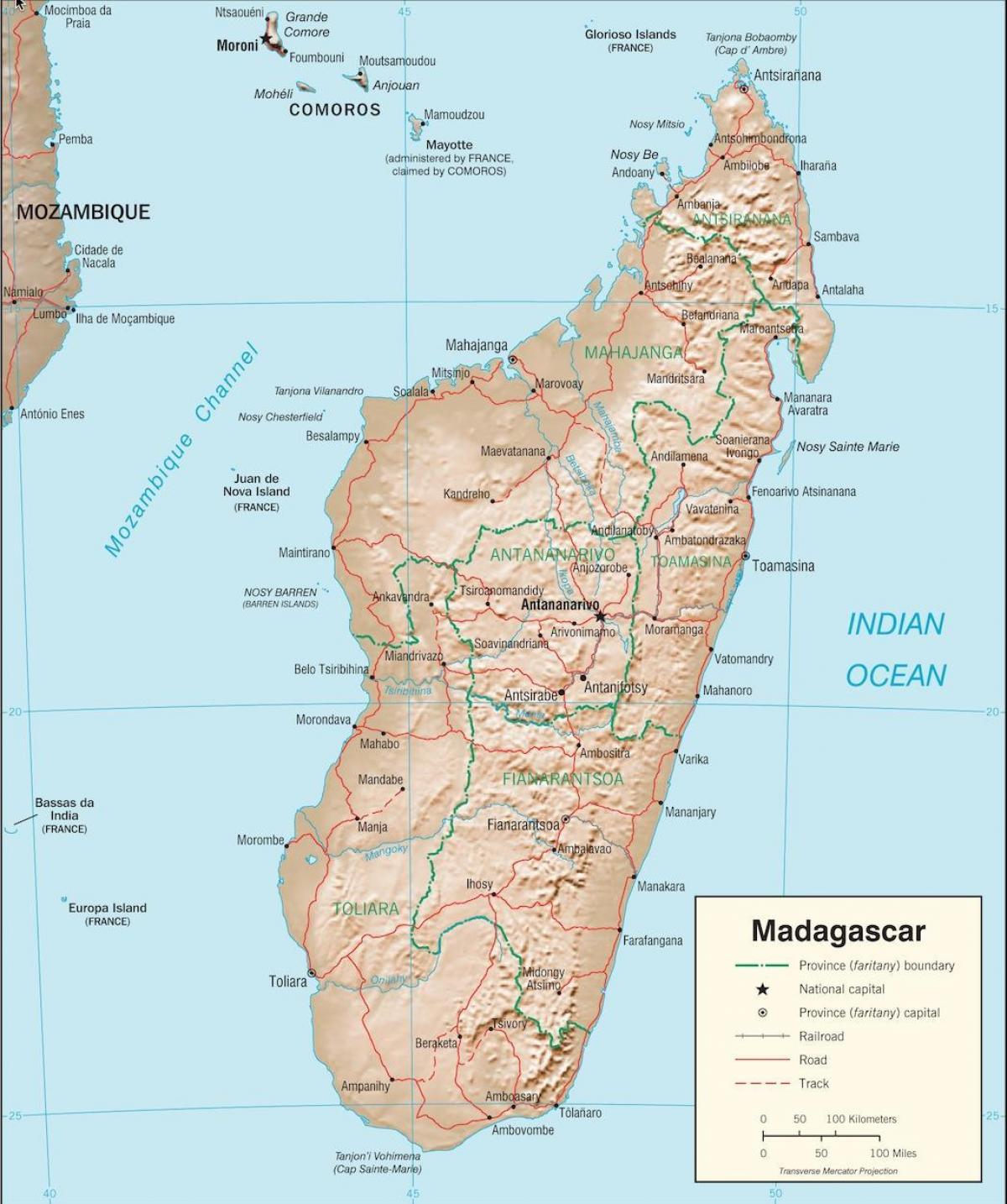 Μαδαγασκάρη χάρτη της χώρας