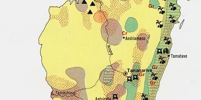 Χάρτης της Μαδαγασκάρης φυσικών πόρων