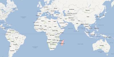Παγκόσμιο χάρτη που δείχνει τη Μαδαγασκάρη
