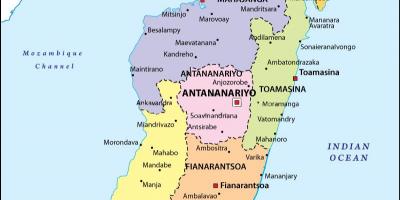 Χάρτης του πολιτικού χάρτη της Μαδαγασκάρης