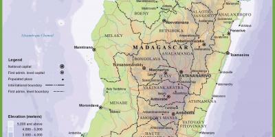 Χάρτης της φυσικής χάρτης της Μαδαγασκάρης